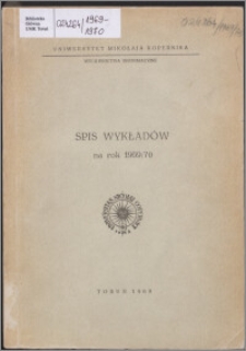 Spis Wykładów na Rok Akademicki 1969/1970