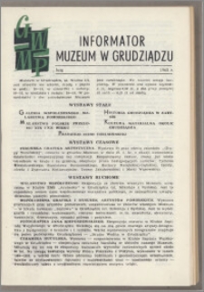 Informator Muzeum w Grudziądzu luty 1962, Rok III nr 2 (21)