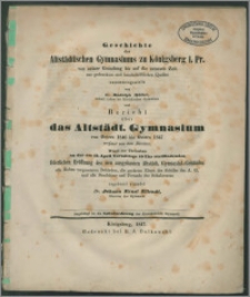 Bericht über das Altstädt. Gymnasium von Ostern 1846 bis Ostern 1847