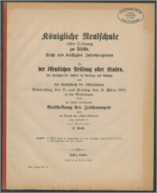 Königliche Realschule erster Ordnung zu Tilsit. Sechsunddreissigstes Jahresprogramm