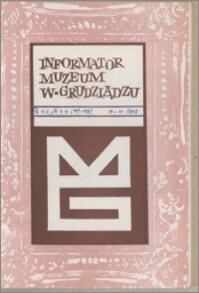 Informator Muzeum w Grudziądzu lipiec-grudzień 1978, Rok XIX nr 3-4 (117-118)