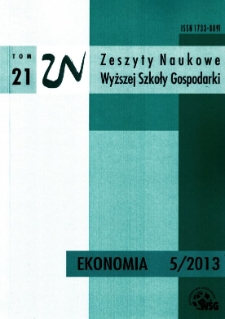 Zeszyty Naukowe Wyższej Szkoły Gospodarki w Bydgoszczy. T. 21 (2013), Ekonomia, Nr 5