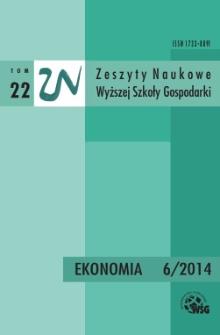 Zeszyty Naukowe Wyższej Szkoły Gospodarki w Bydgoszczy. T. 22 (2014), Ekonomia, Nr 6