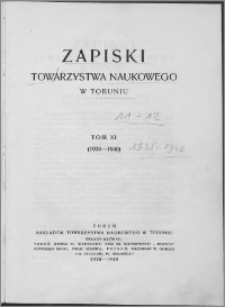 Zapiski Towarzystwa Naukowego w Toruniu, T. 11 nr 1, (1938)