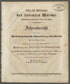 Jahresbericht über das Fürstlich=Hedwigsche Gymnasium zu Neustettin, für das Jahr 1842