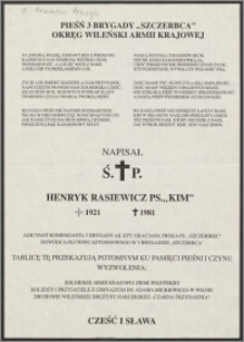 Tablica pamiątkowa poświęcona adiutantowi komendanta Henrykowi Rasiewiczowi