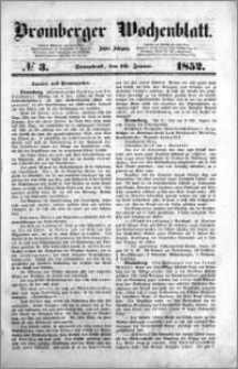 Bromberger Wochenblatt 1852.01.10 nr 3