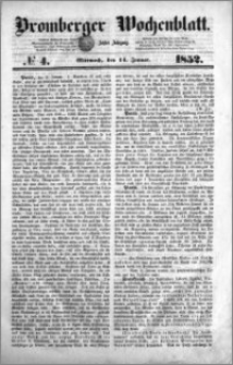 Bromberger Wochenblatt 1852.01.14 nr 4