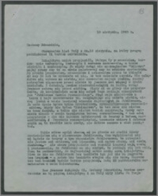 Kopia listu Karola Poznańskiego do Edwarda Raczyńskiego; odpowiedź na list z 16 sierpnia dot. organizacji Jubileuszu