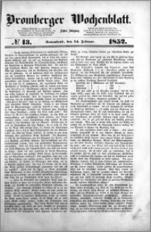 Bromberger Wochenblatt 1852.02.14 nr 13
