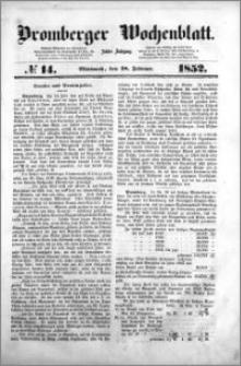 Bromberger Wochenblatt 1852.02.18 nr 14