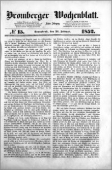 Bromberger Wochenblatt 1852.02.21 nr 15