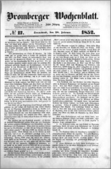 Bromberger Wochenblatt 1852.02.28 nr 17
