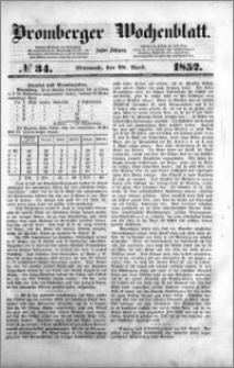 Bromberger Wochenblatt 1852.04.28 nr 34