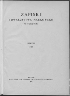 Zapiski Towarzystwa Naukowego w Toruniu, T. 12 nr 1/4, (1946)
