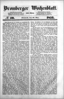 Bromberger Wochenblatt 1852.05.19 nr 40