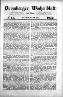 Bromberger Wochenblatt 1852.05.29 nr 43