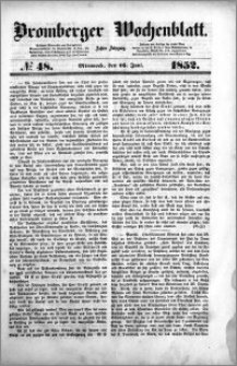 Bromberger Wochenblatt 1852.06.16 nr 48