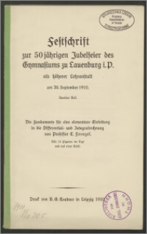 Die Fundamente für eine elementare Einleitung in die Differential- und Integralrechnung