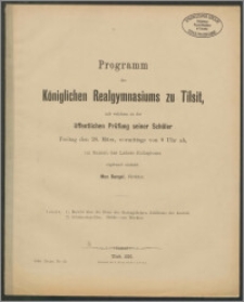 Programm des Königlichen Realgymnasiums zu Tilsit