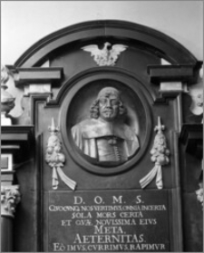 Gdańsk. Bazylika św. Mikołaja. Wnętrze. Epitafium Johanna Ernsta Schefflera-fragment 