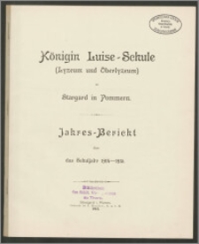 Königin Louise-Schule (Lyzeum und Oberlyzeum) zu Stargard in Pommern. Jahres-Bericht über das Schuljahr 1914-15