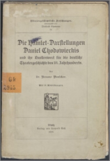 Die Hamlet-Darstellungen Daniel Chodowieckis und ihr Quellenwert für die deutsche Theatergeschichte des 18. Jahrhunderts