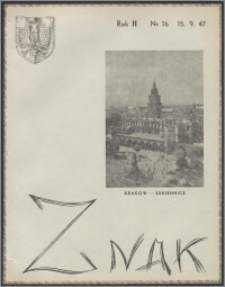 Znak : dwutygodnik katolicko-społeczny 1947, R. 2 nr 16