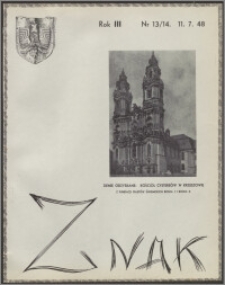 Znak : dwutygodnik katolicko-społeczny 1948, R. 3 nr 13-14