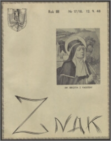 Znak : dwutygodnik katolicko-społeczny 1948, R. 3 nr 17-18
