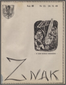 Znak : dwutygodnik katolicko-społeczny 1948, R. 3 nr 23