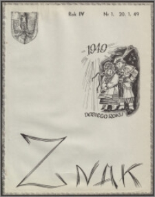 Znak : czasopismo katolicko-społeczne 1949, R. 4 nr 1
