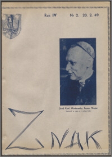 Znak : czasopismo katolicko-społeczne 1949, R. 4 nr 2