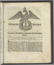 Elbingische Anzeigen von Handlungs- ökonomischen- historischen und litterarischen Sachen. IItes Stück. Montag den 4ten Juni 1787