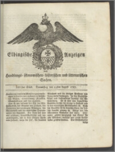Elbingische Anzeigen von Handlungs- ökonomischen- historischen und litterarischen Sachen. XXVstes Stück. Donnerstag den 23sten August 1787