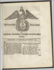 Elbingische Anzeigen von Handlungs- ökonomischen- historischen und litterarischen Sachen. XXXIstes Stück. Donnerstag den 13ten September 1787