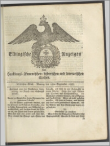 Elbingische Anzeigen von Handlungs- ökonomischen- historischen und litterarischen Sachen. XXXIIstes Stück. Montag den 17ten September 1787