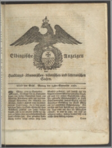 Elbingische Anzeigen von Handlungs- ökonomischen- historischen und litterarischen Sachen. XXXIVstes Stück. Montag den 24sten September 1787