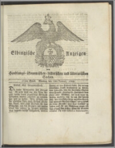 Elbingische Anzeigen von Handlungs- ökonomischen- historischen und litterarischen Sachen. IItes Stück. Montag den 7ten Januar, 1788