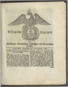 Elbingische Anzeigen von Handlungs- ökonomischen- historischen und litterarischen Sachen. IIItes Stück. Donnerstag den 10ten Januar, 1788
