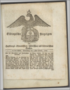 Elbingische Anzeigen von Handlungs- ökonomischen- historischen und litterarischen Sachen. VIIItes Stück. Montag den 28sten Januar, 1788