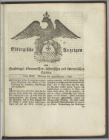 Elbingische Anzeigen von Handlungs- ökonomischen- historischen und litterarischen Sachen. Xtes Stück. Montag den 4ten Februar, 1788