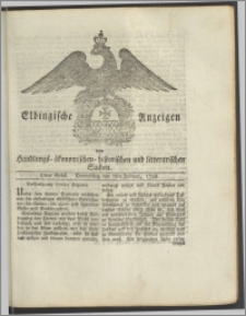 Elbingische Anzeigen von Handlungs- ökonomischen- historischen und litterarischen Sachen. XItes Stück. Donnerstag den 7ten Februar, 1788