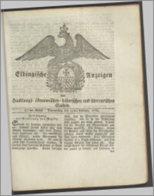 Elbingische Anzeigen von Handlungs- ökonomischen- historischen und litterarischen Sachen. XVtes Stück. Donnerstag den 21ten Februar, 1788