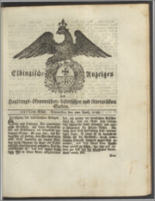 Elbingische Anzeigen von Handlungs- ökonomischen- historischen und litterarischen Sachen. XXVIItes Stück. Donnerstag den 3ten April, 1788