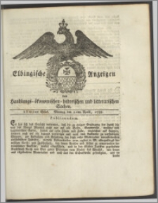 Elbingische Anzeigen von Handlungs- ökonomischen- historischen und litterarischen Sachen. XXXIItes Stück. Montag den 21ten Aprill, 1788