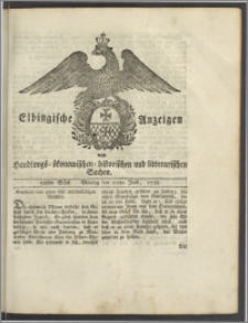 Elbingische Anzeigen von Handlungs- ökonomischen- historischen und litterarischen Sachen. 58stes Stück. Montag den 21ten Julii, 1788