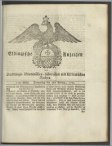 Elbingische Anzeigen von Handlungs- ökonomischen- historischen und litterarischen Sachen. 11tes Stück. Donnerstag den 5ten Februar, 1789