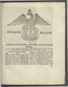 Elbingische Anzeigen von Handlungs- ökonomischen- historischen und litterarischen Sachen. 30tes Stück. Donnerstag den 16ten April, 1789