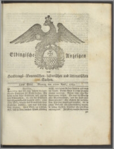 Elbingische Anzeigen von Handlungs- ökonomischen- historischen und litterarischen Sachen. 33tes Stück. Montag den 27ten April, 1789